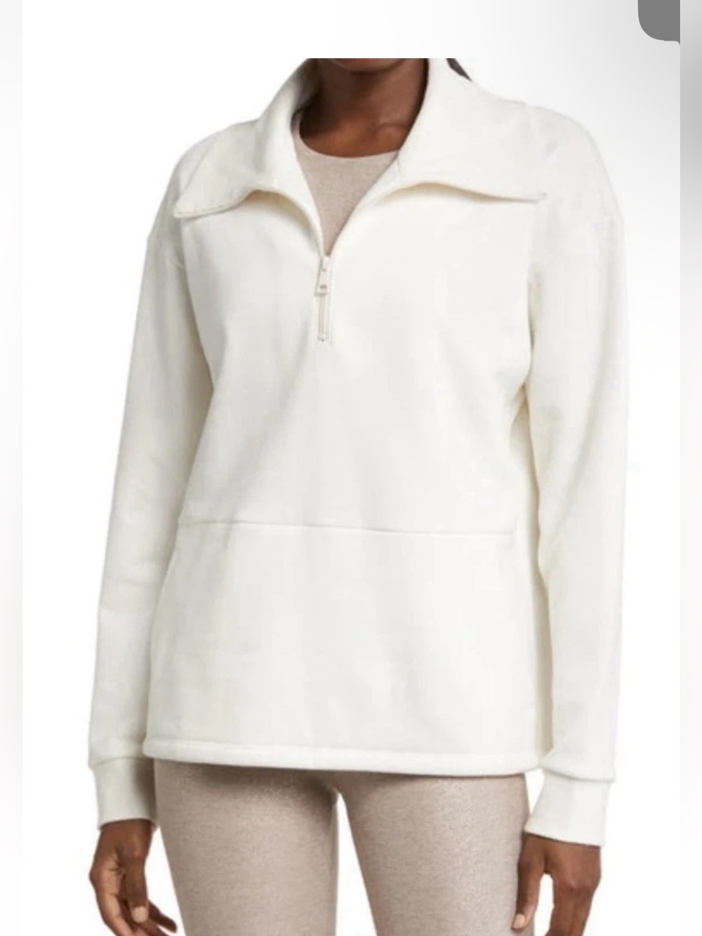 New Beyond Yoga Trek Super Soft 1/2 Zip Pullover White Size XS $128